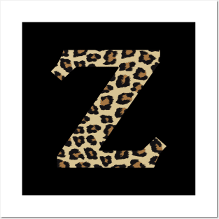 Letter Z Leopard Cheetah Monogram Initial Posters and Art